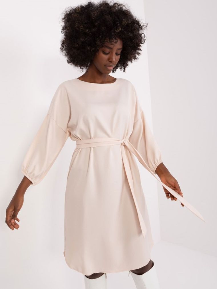 Sukienka damska, beżowa, Rue Paris