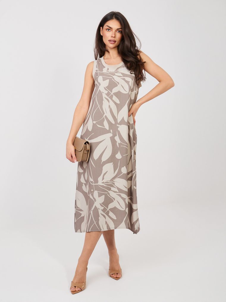 Sukienka damska, beżowa, Sublevel