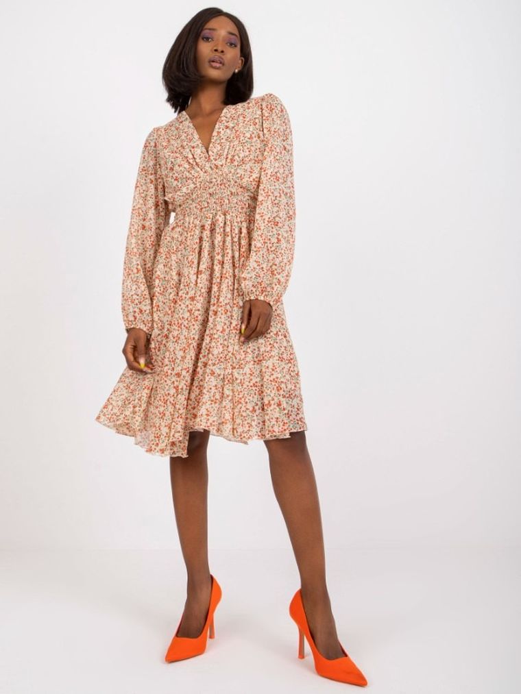 Sukienka damska, beżowa, Zuluna