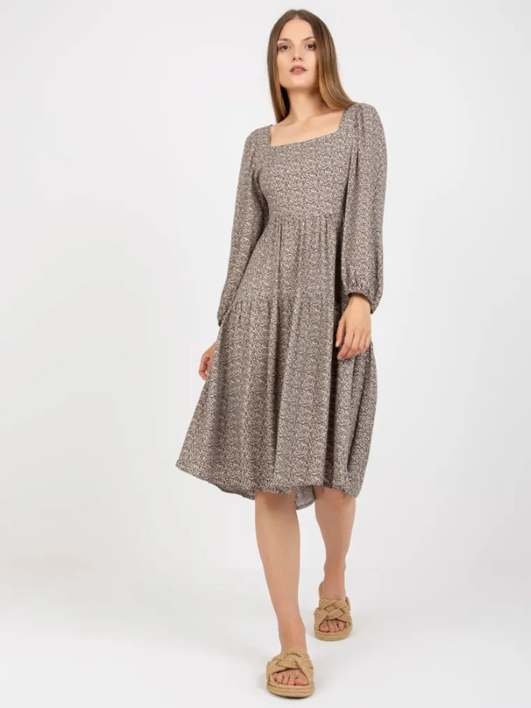 Sukienka damska, beżowa, Zuluna