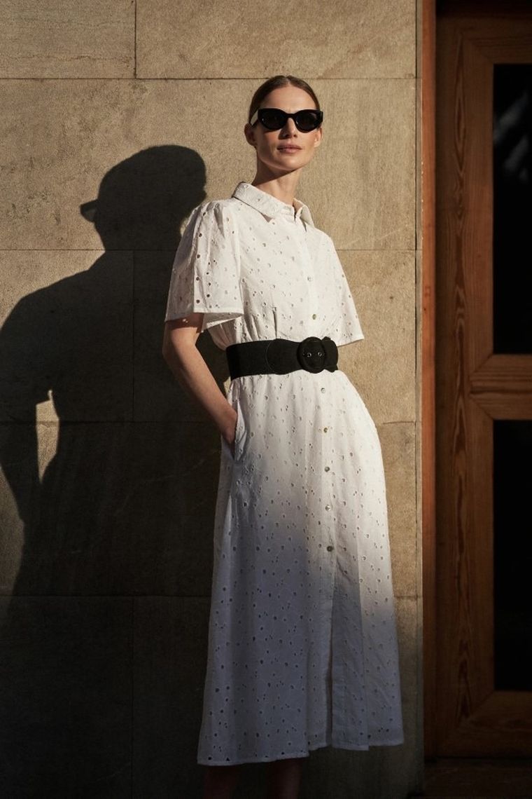 Sukienka damska, biała, Moodo