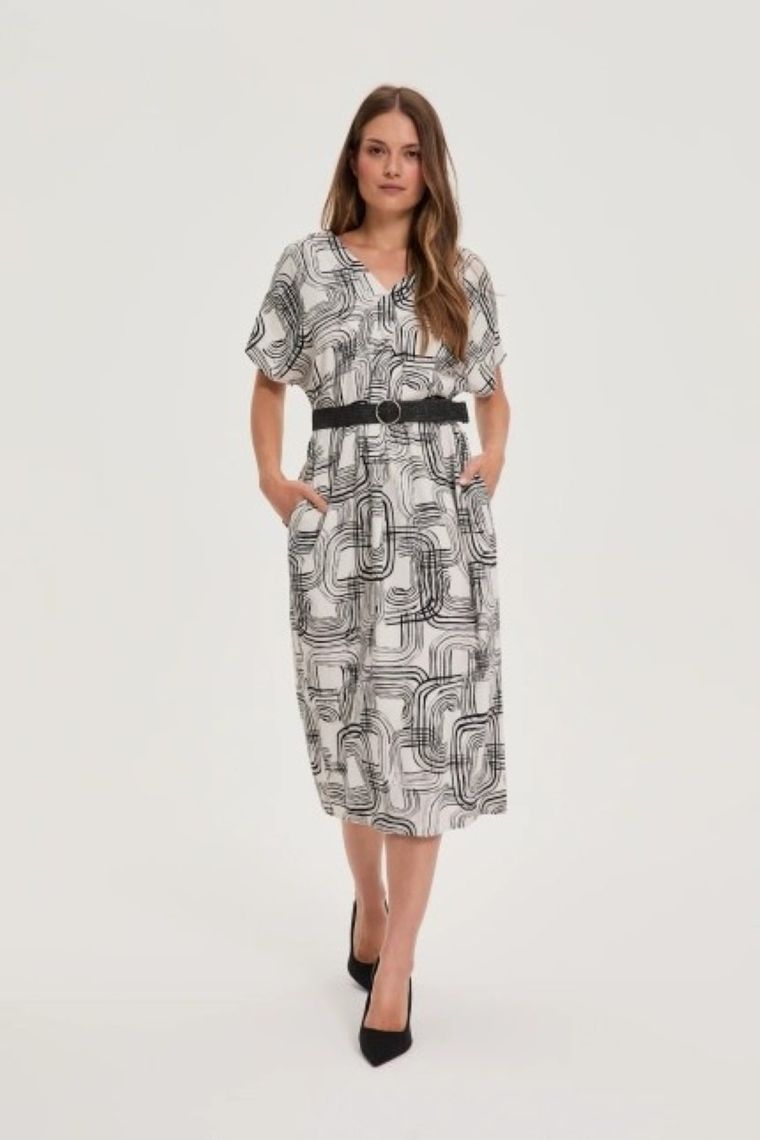 Sukienka damska, biała, Moodo