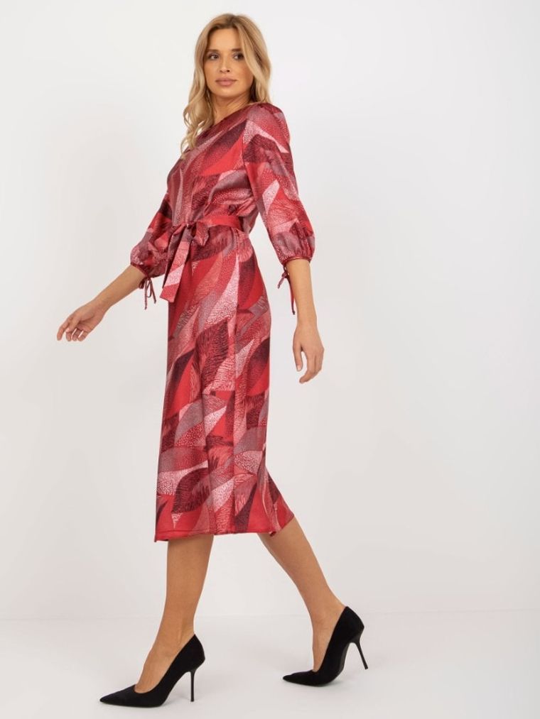 Sukienka damska, bordowa, Lakerta