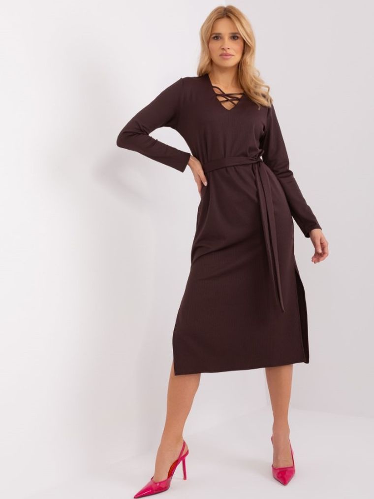Sukienka damska, brązowa, Lakerta