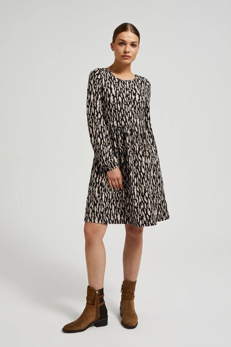 Sukienka damska, brązowa, Moodo