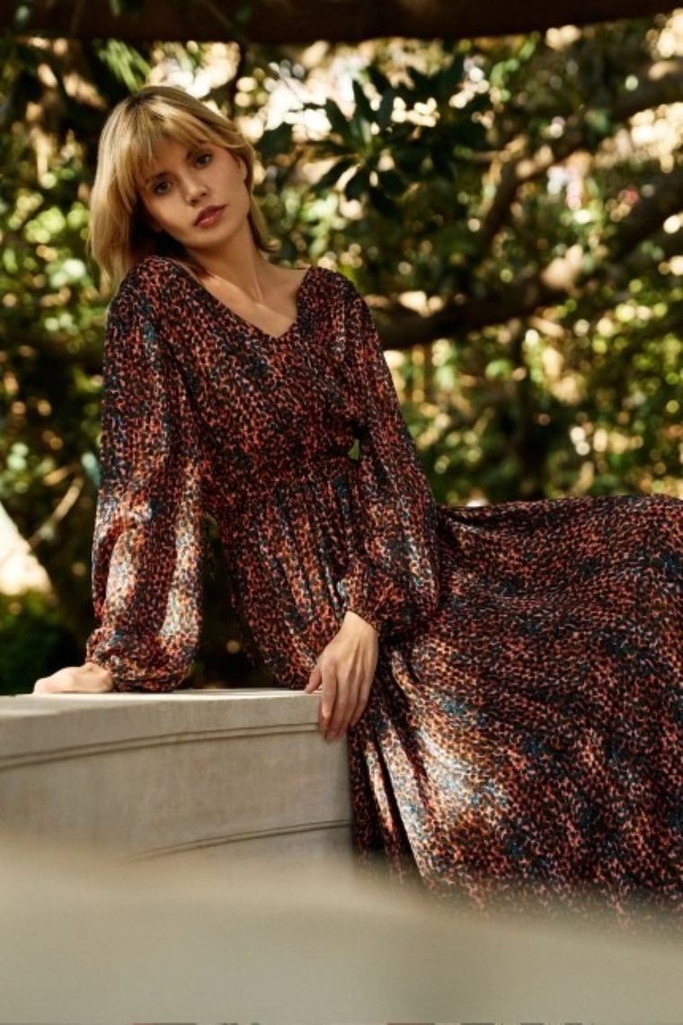 Sukienka damska, brązowa, Moodo