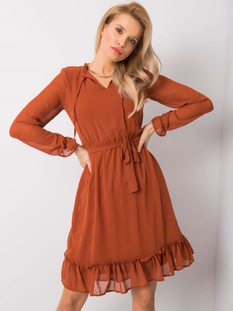 Sukienka damska, brązowa, Rue Paris