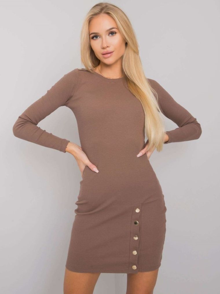 Sukienka damska, brązowa, Rue Paris