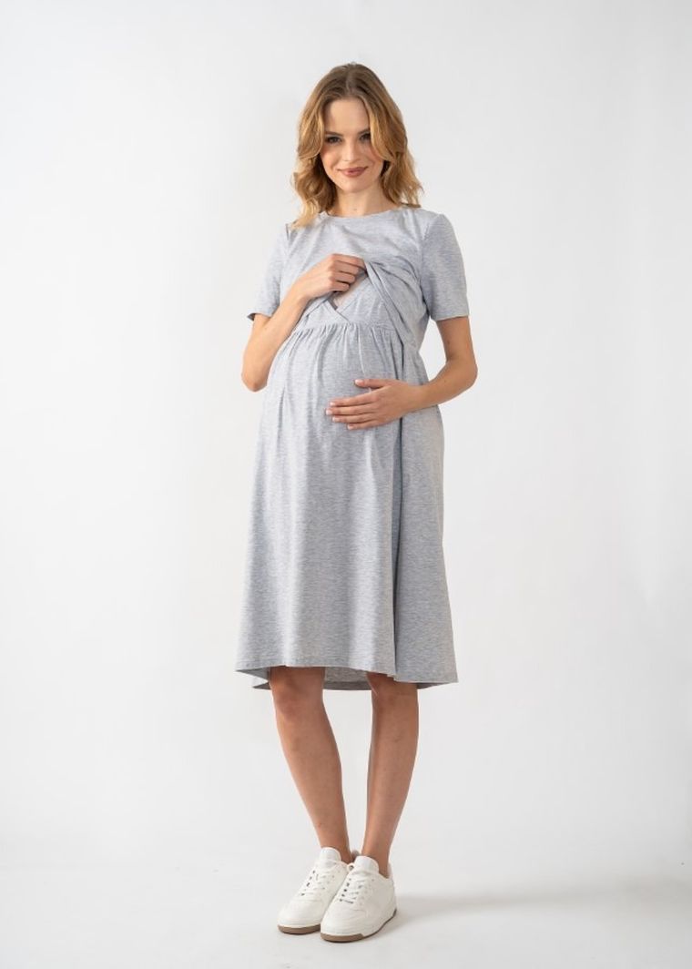 Sukienka damska, ciążowa, szara, Cool Mama