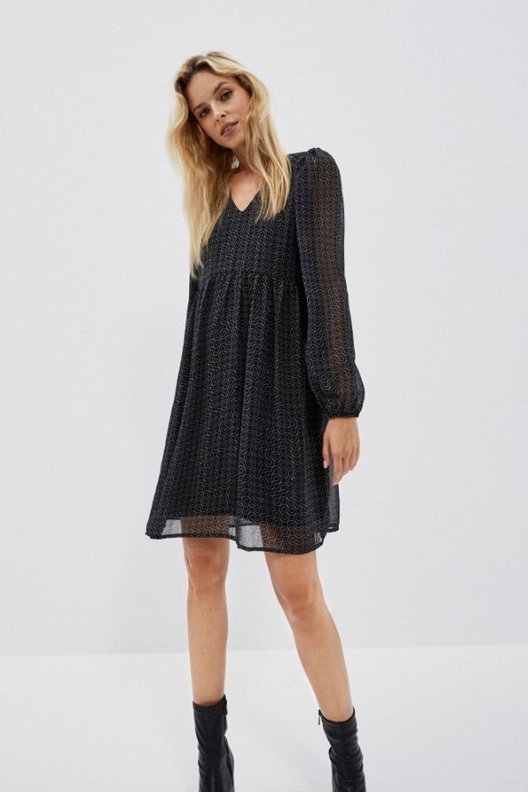 Sukienka damska, czarna, Moodo