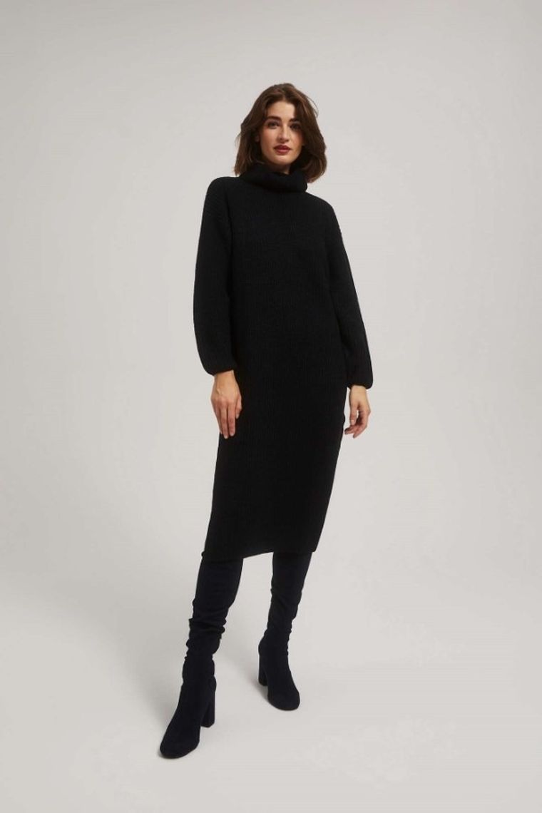 Sukienka damska, czarna, Moodo