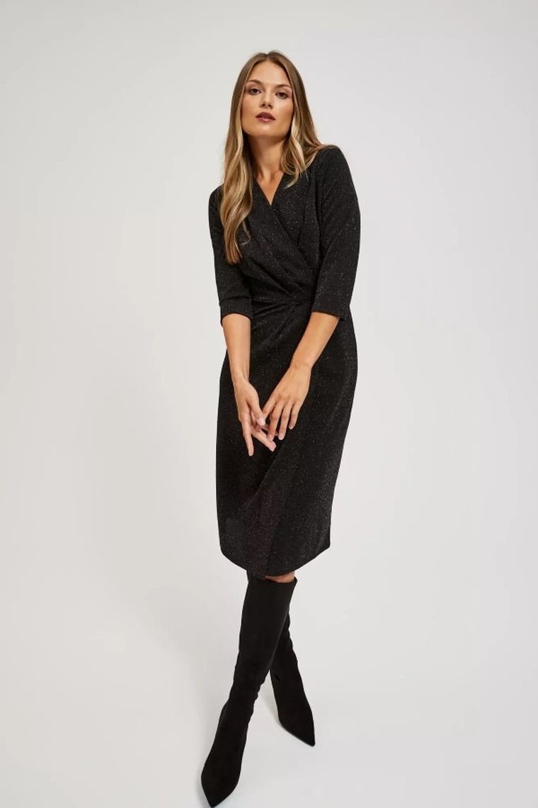 Sukienka damska, czarna, Moodo