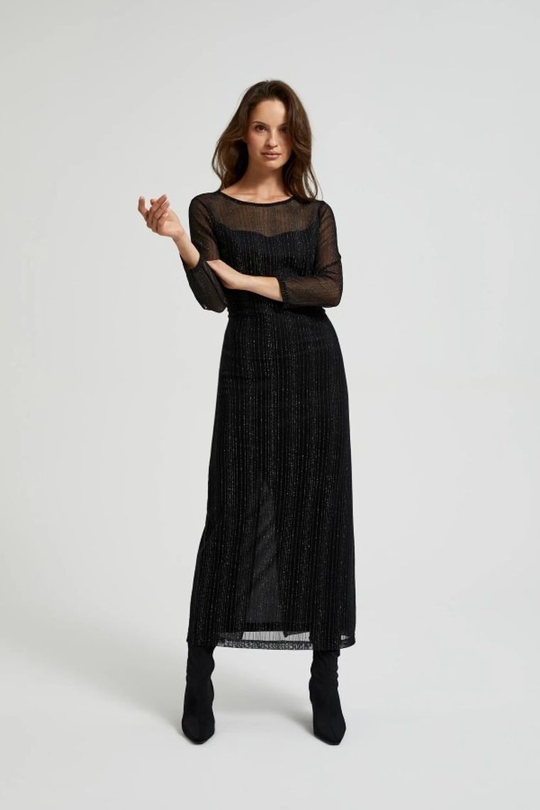 Sukienka damska, czarna, Moodo