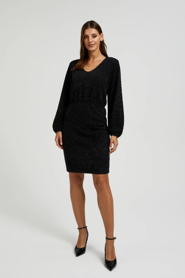 Sukienka damska, czarna, Moodo