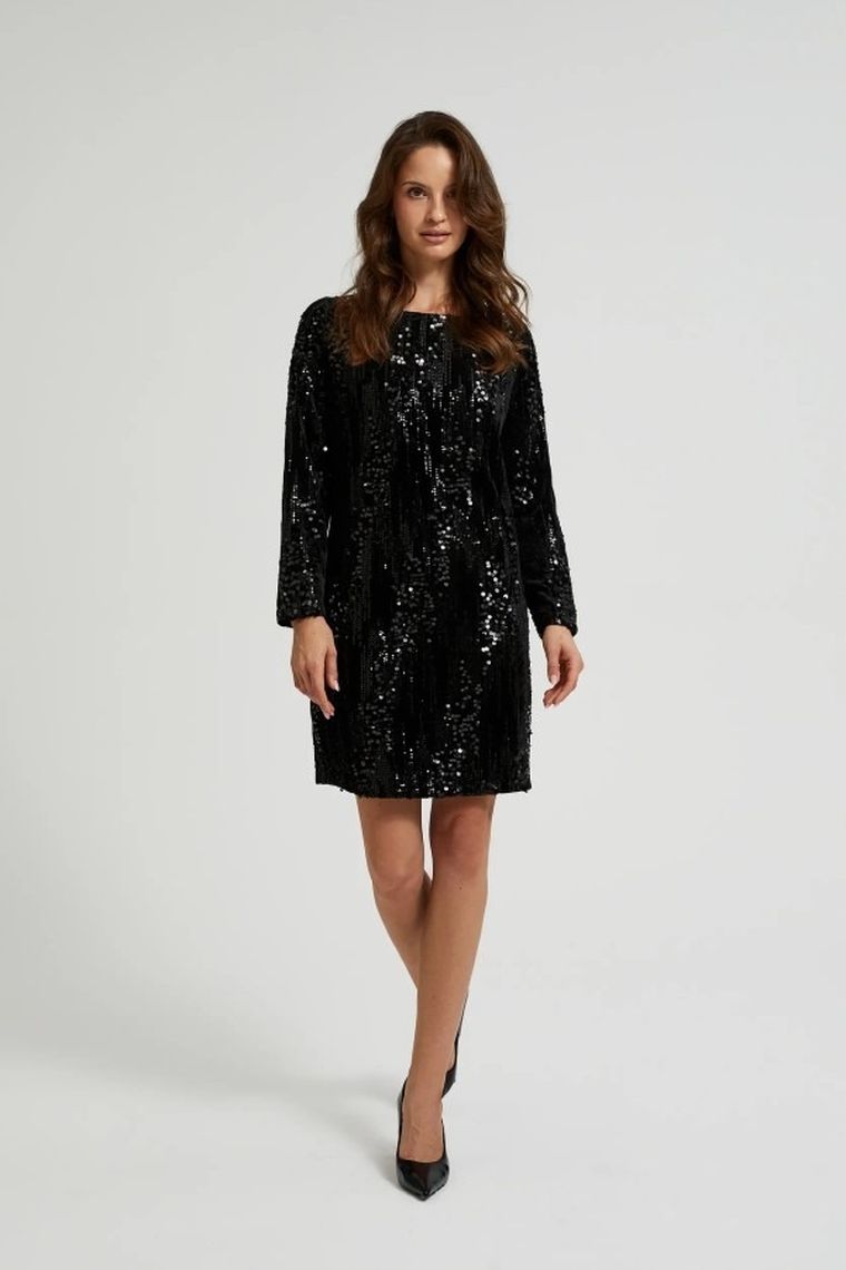 Sukienka damska, czarna, Moodo