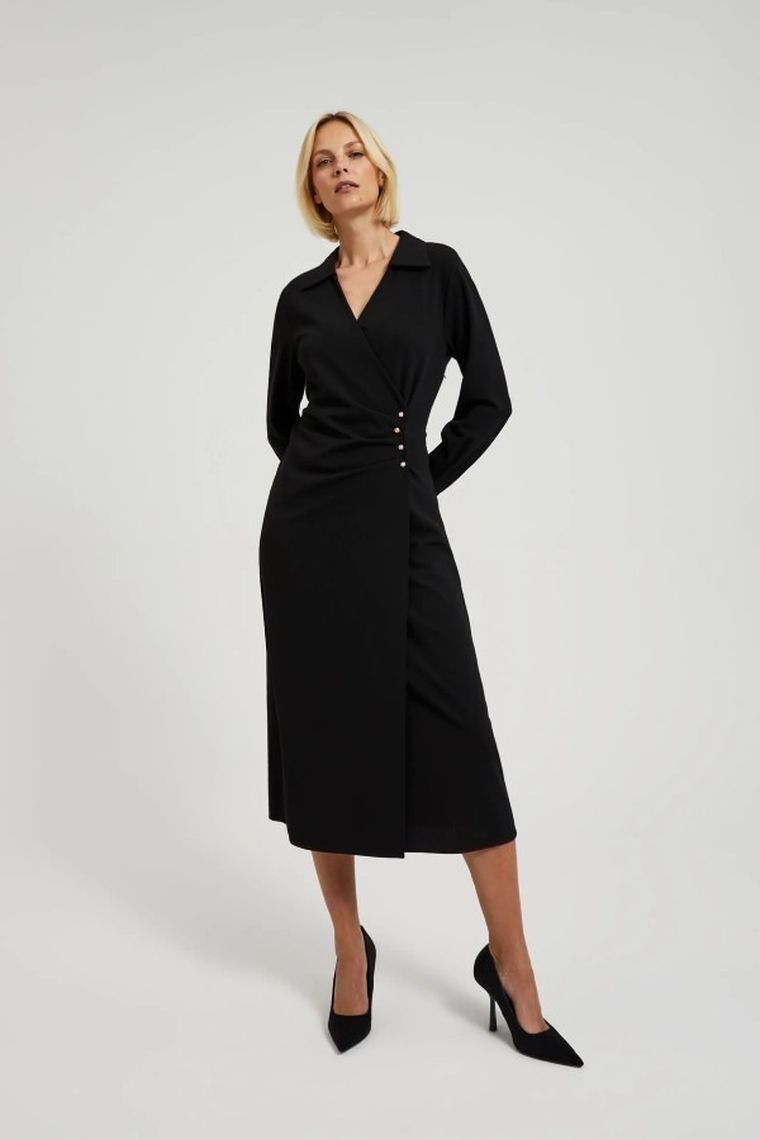 Sukienka damska, czarna, Moodo