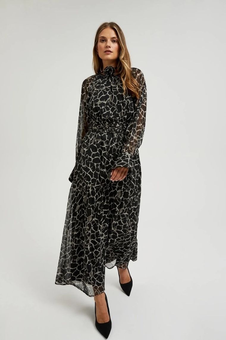 Sukienka damska, czarna, Moodo