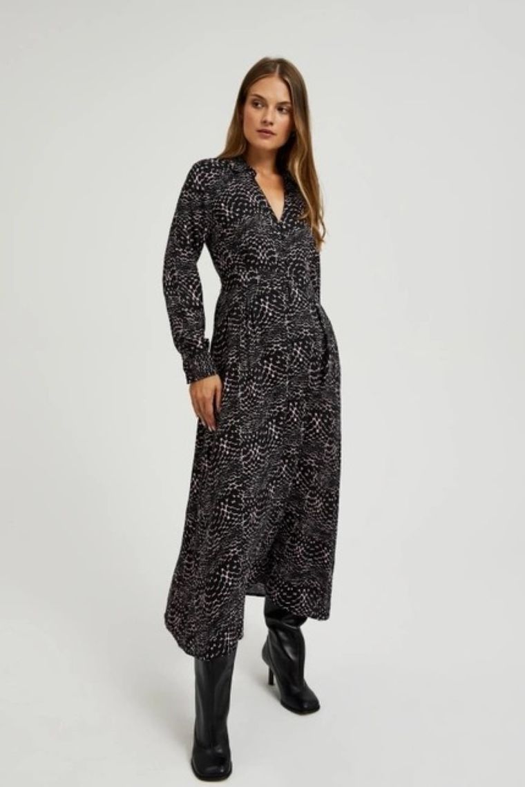 Sukienka damska, czarna, Moodo