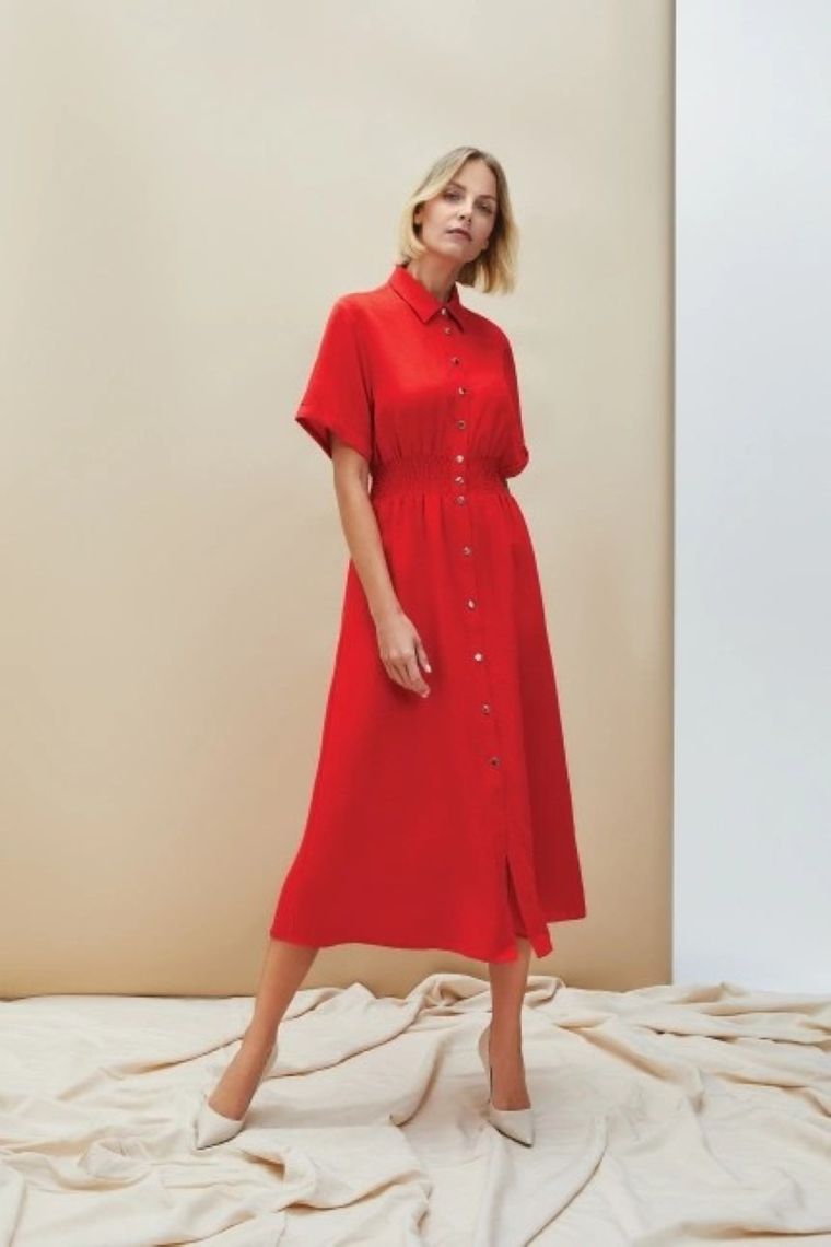Sukienka damska, czerwona, Moodo