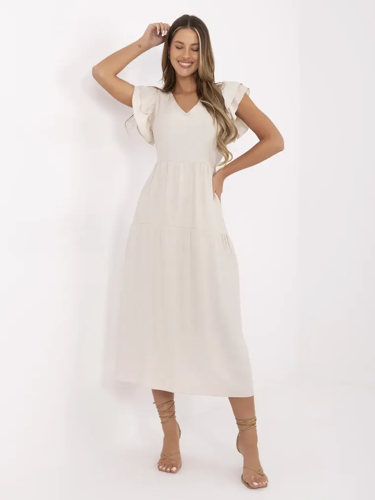 Sukienka damska, ecru, Italy Moda