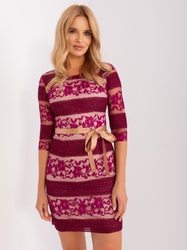 Sukienka damska, fioletowa, Lakerta