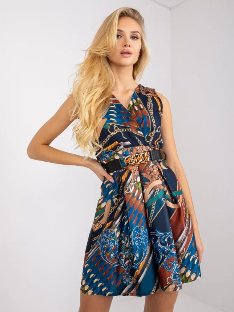 Sukienka damska, granatowa, Italy Moda