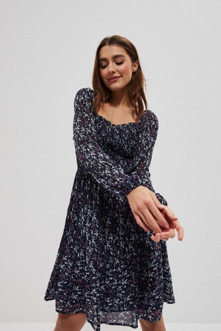 Sukienka damska, granatowa, Moodo