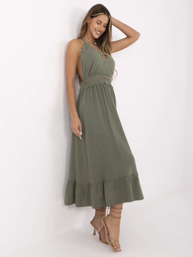 Sukienka damska, khaki, Italy Moda