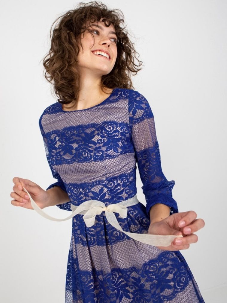 Sukienka damska, niebieska, Lakerta