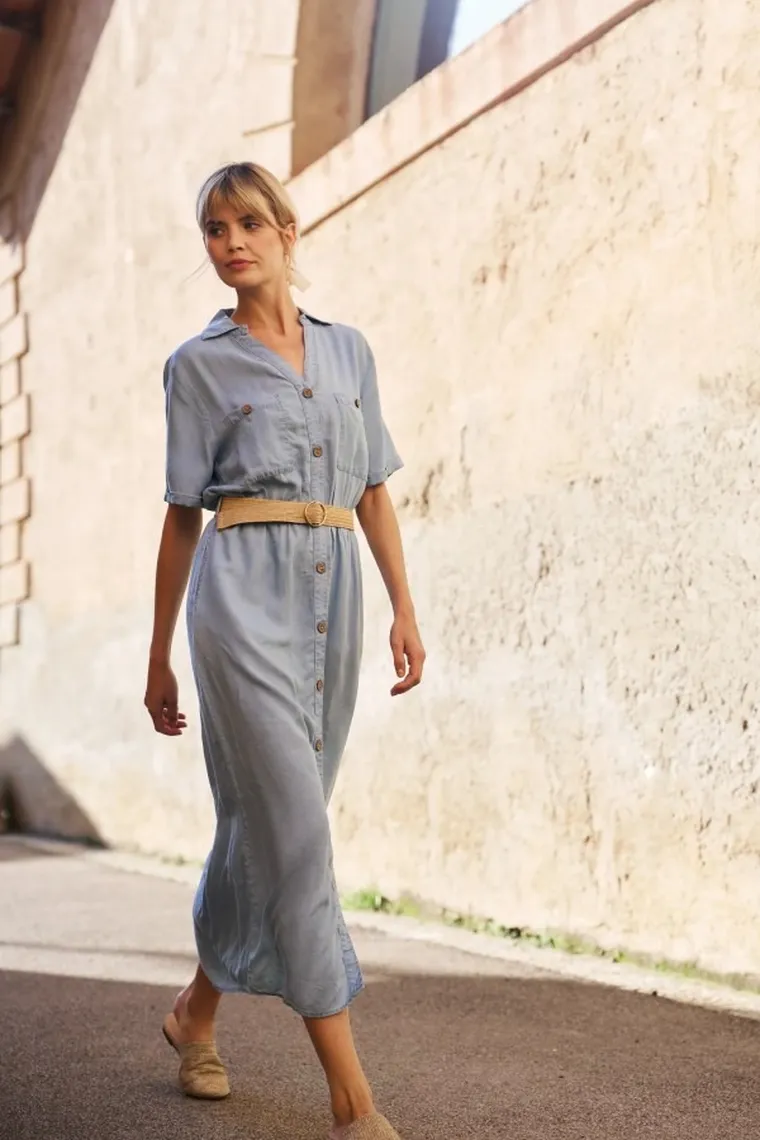 Sukienka damska, niebieska, Moodo