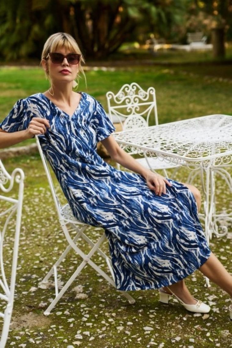 Sukienka damska, niebieska, Moodo