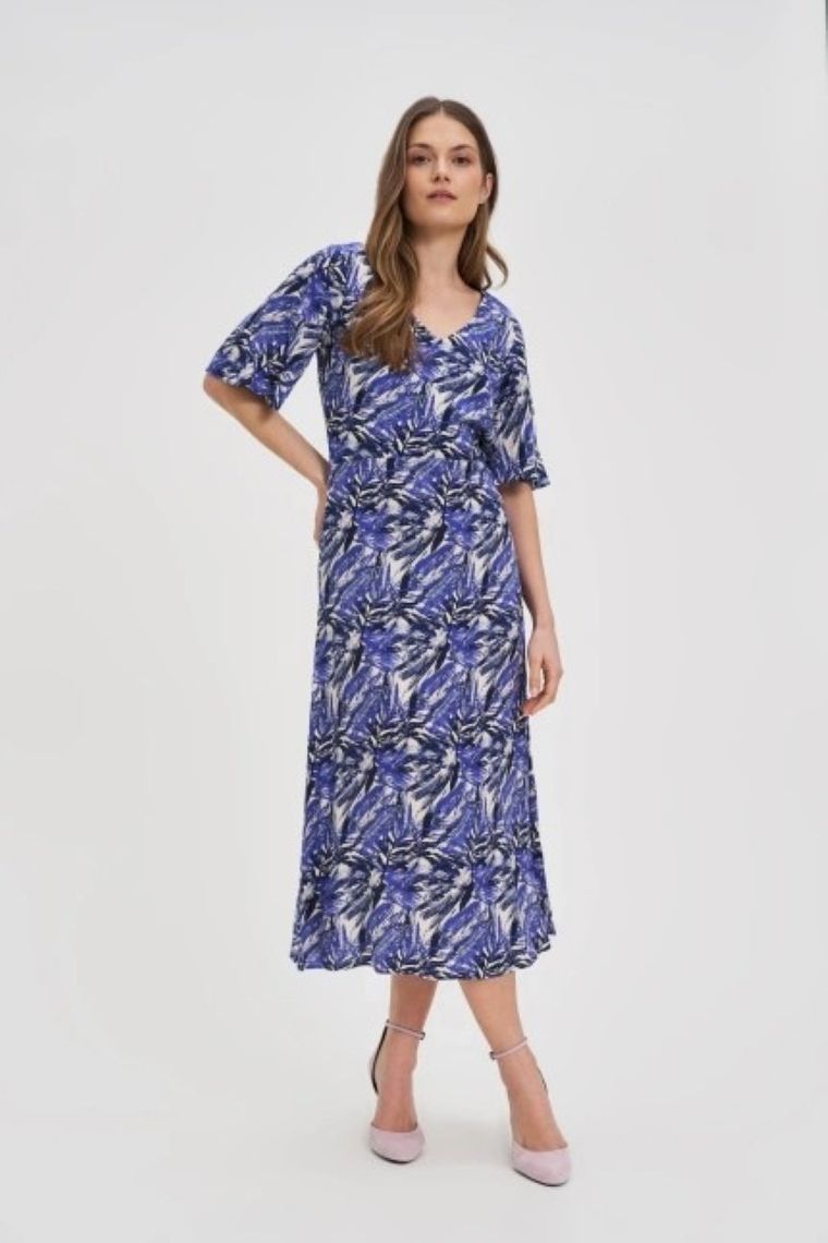 Sukienka damska, niebieska, Moodo