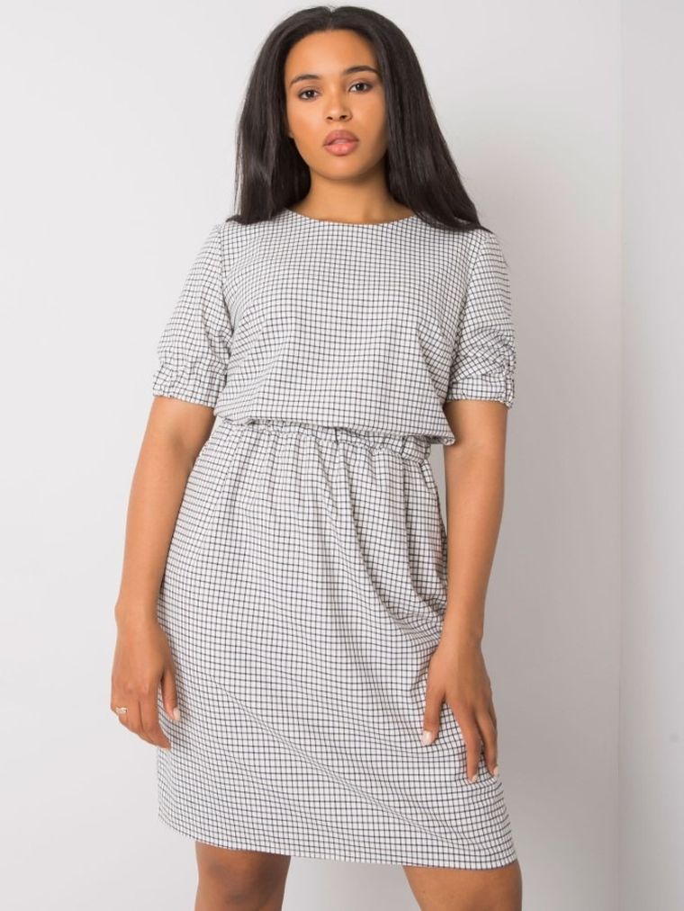 Sukienka damska, plus size, biała, Lakerta