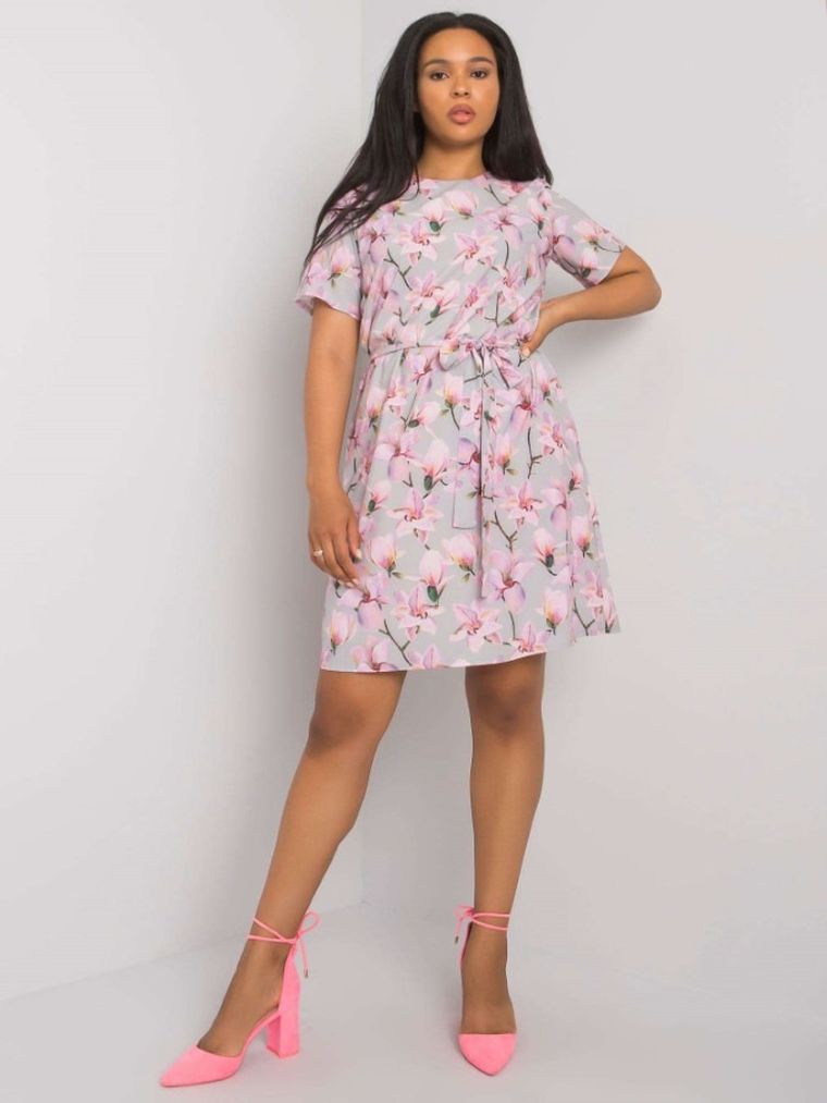 Sukienka damska, plus size, szara, Lakerta