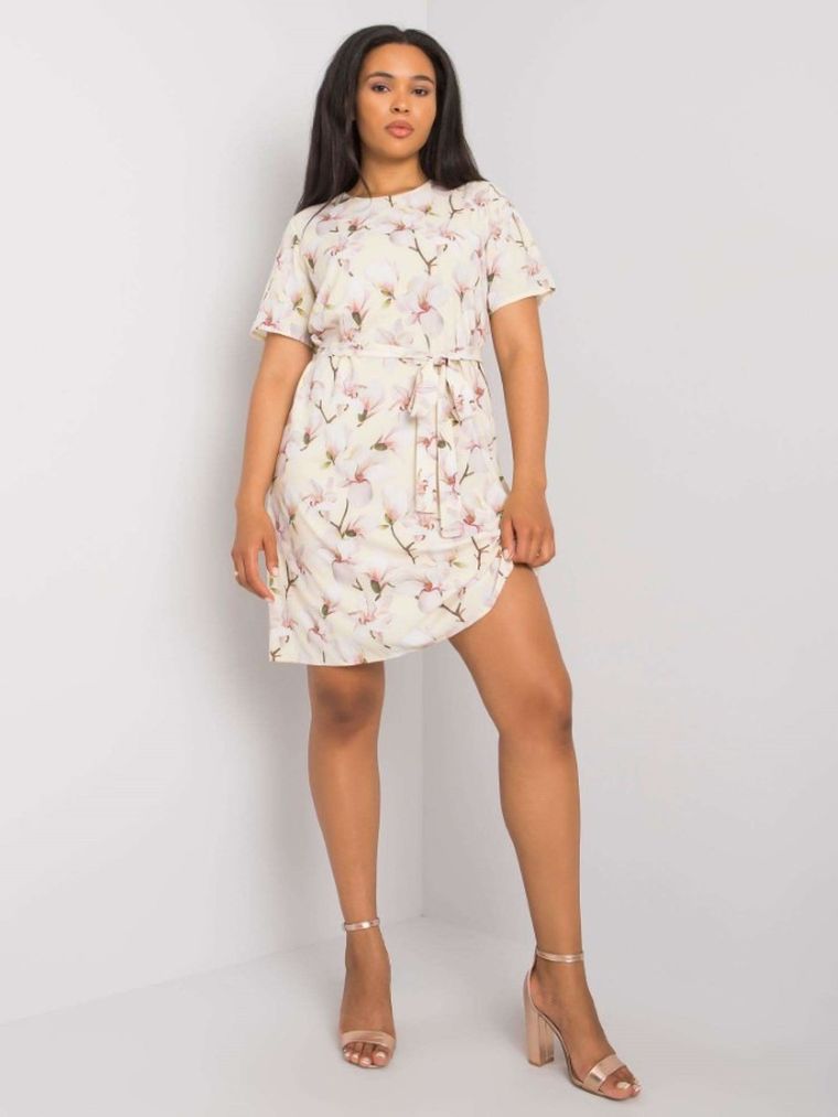 Sukienka damska, plus size, żółta, Lakerta