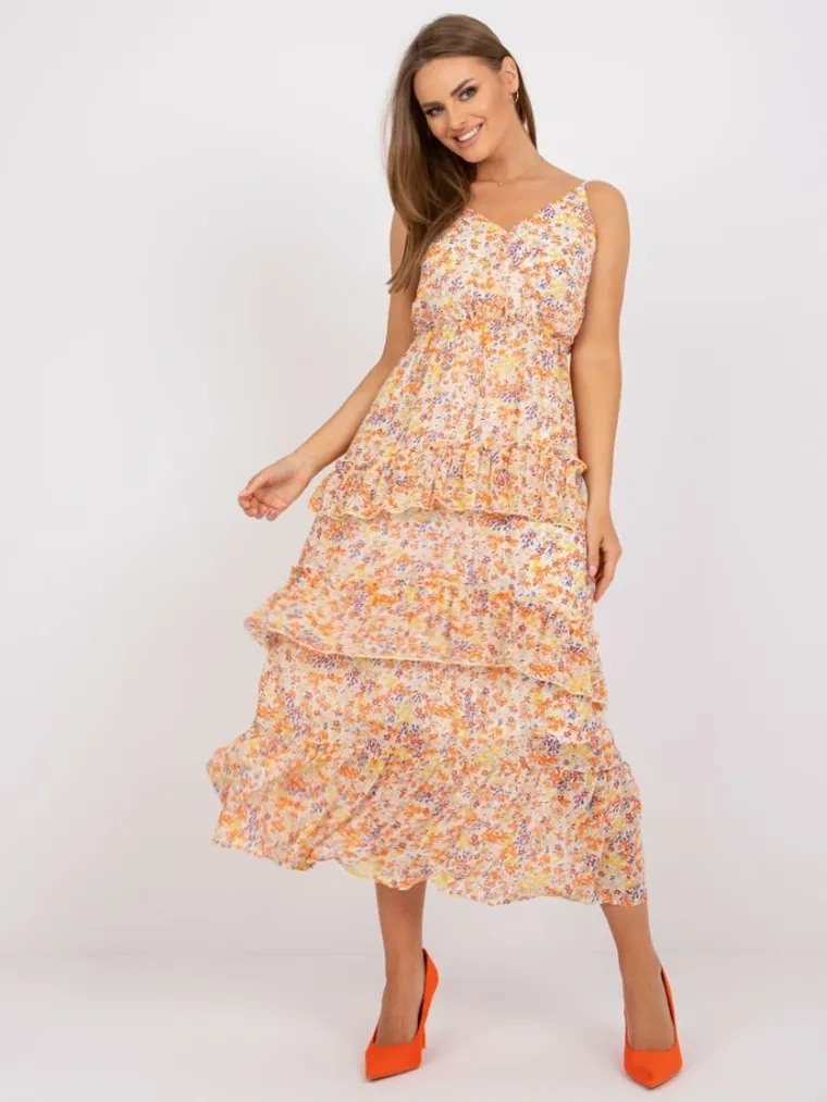 Sukienka damska, pomarańczowa, Factory Price