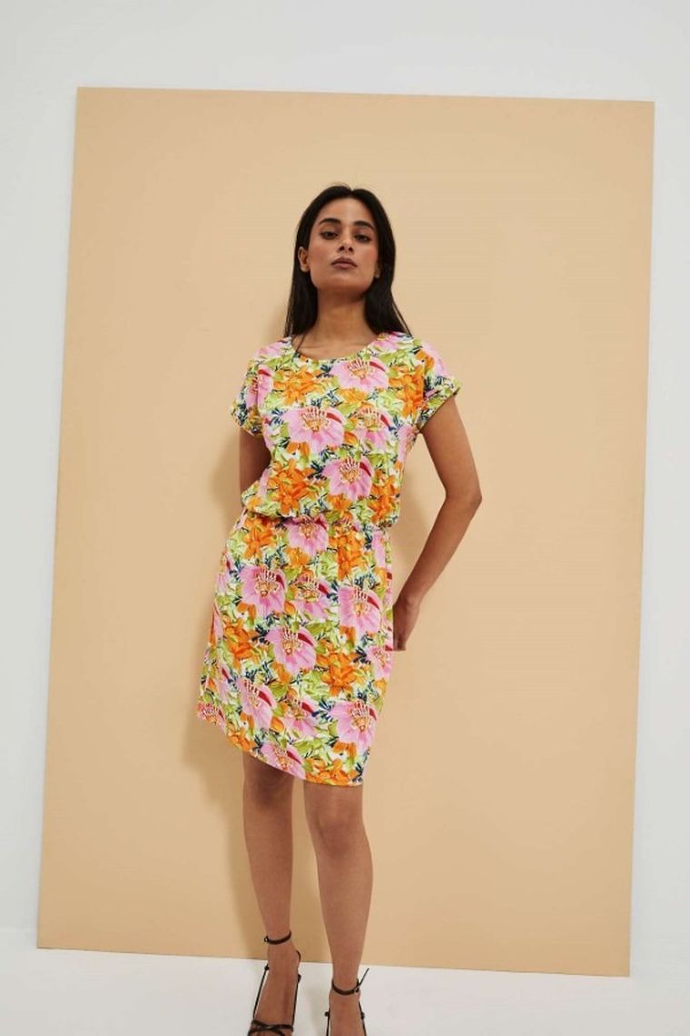 Sukienka damska, pomarańczowa, Moodo