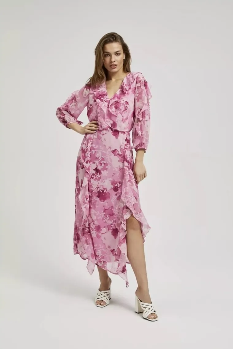 Sukienka damska, różowa, Moodo