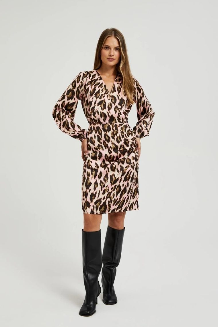 Sukienka damska, różowa, Moodo