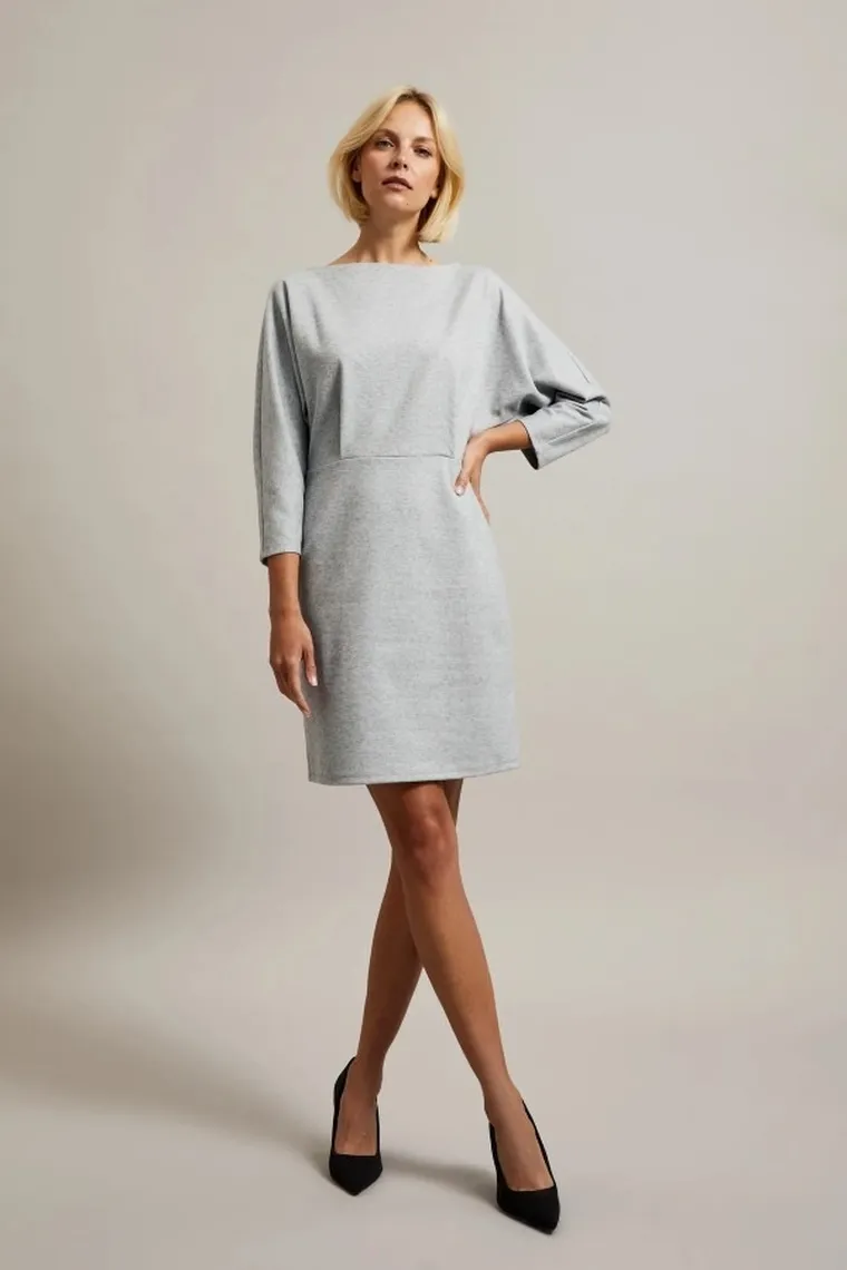 Sukienka damska, szara, Moodo