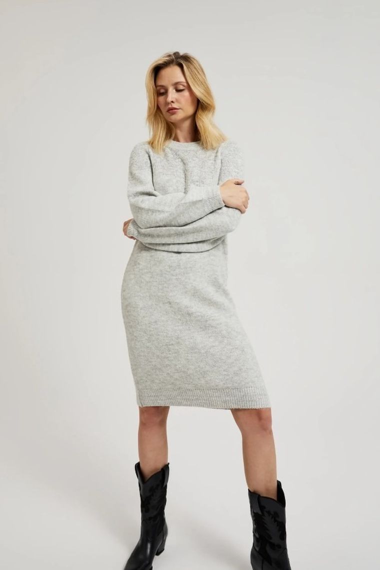 Sukienka damska, szara, Moodo