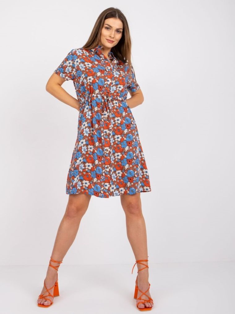 Sukienka damska z długim rękawem, brązowa, Sublevel