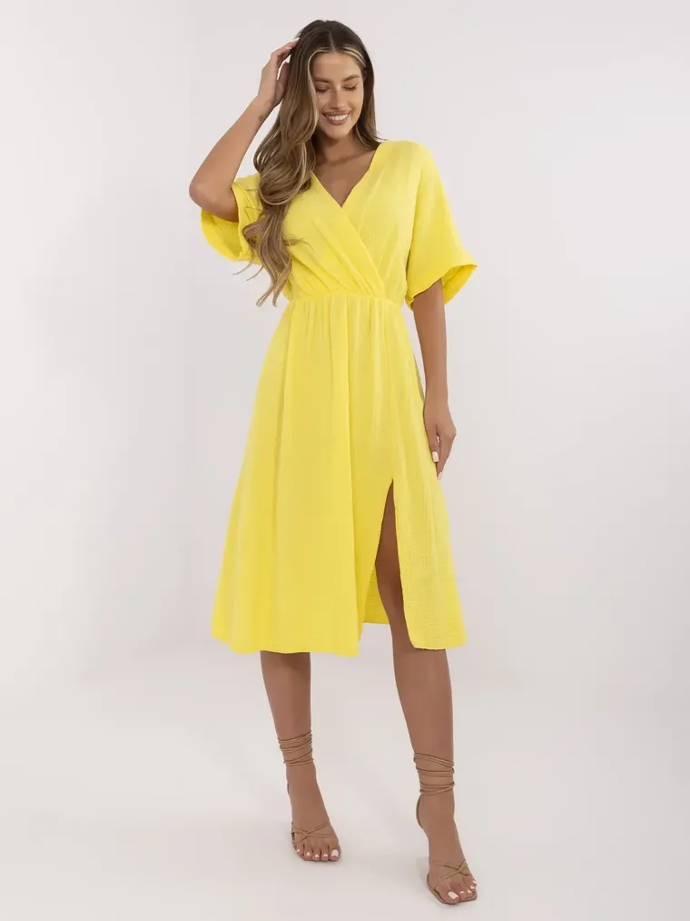 Sukienka damska, żółta, Italy Moda
