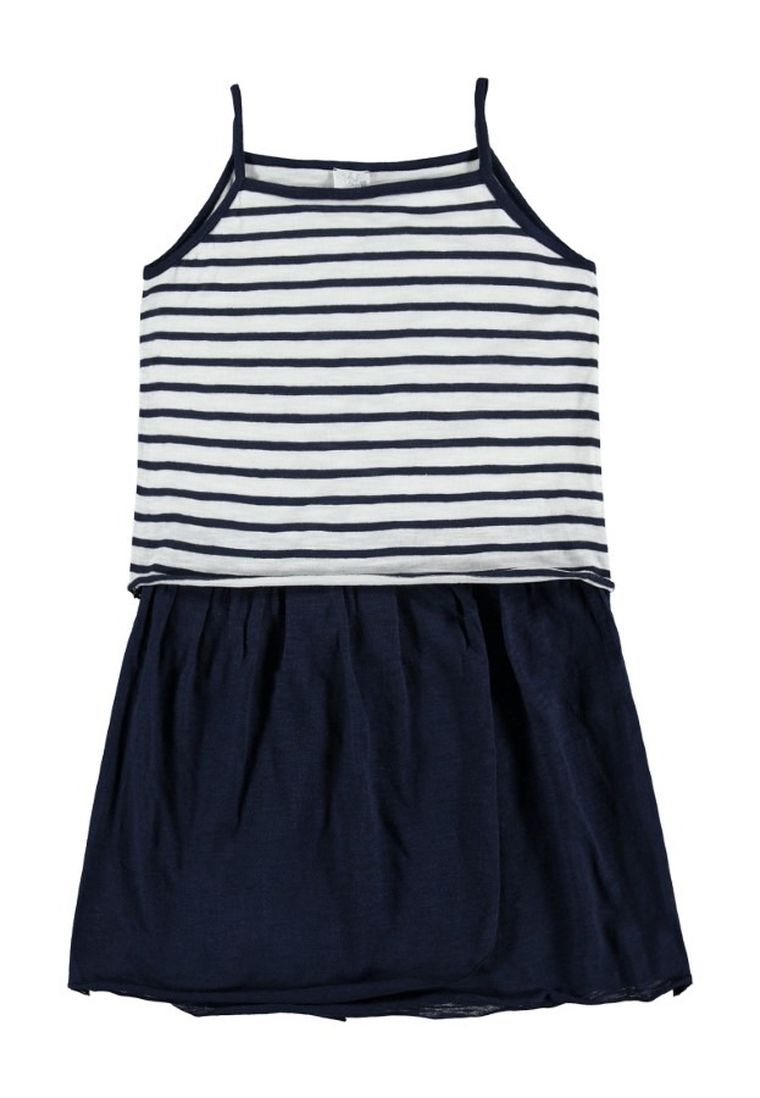 Sukienka dziewczęca bez rękawów, biało-granatowa, Königsmuhle