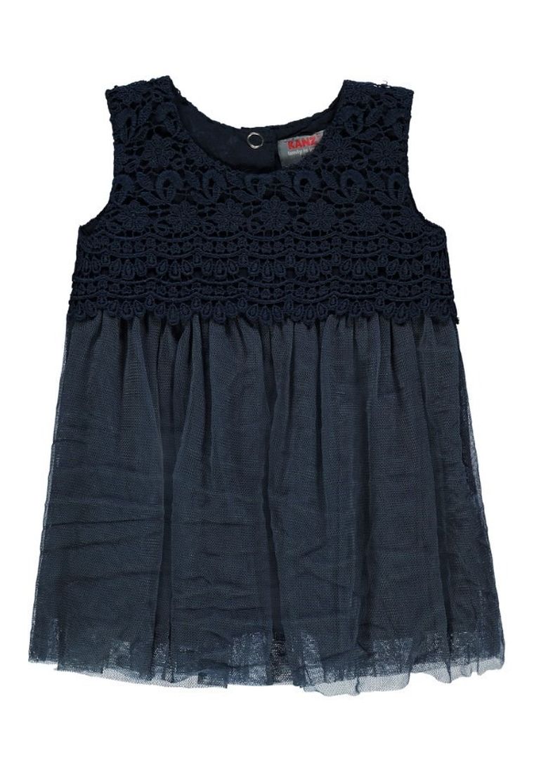 Sukienka dziewczęca bez rękawów, granatowa, Kanz