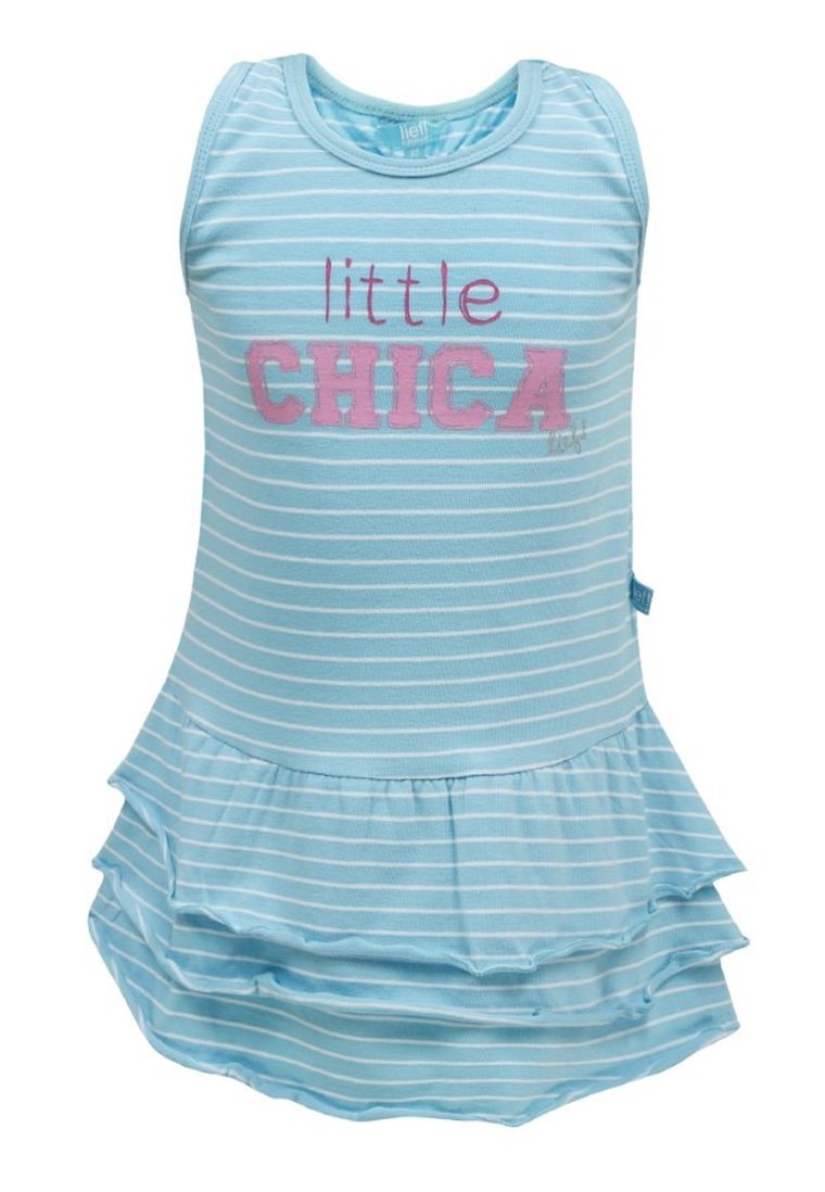 Sukienka dziewczęca bez rękawów, turkusowa, Lief