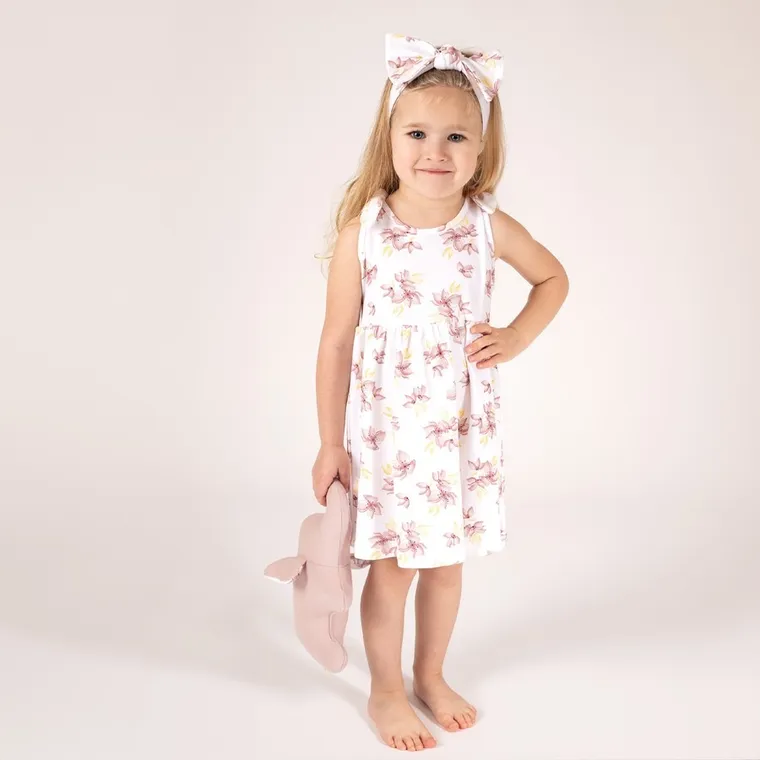 Sukienka dziewczęca na ramiączka, ecru, Nicol