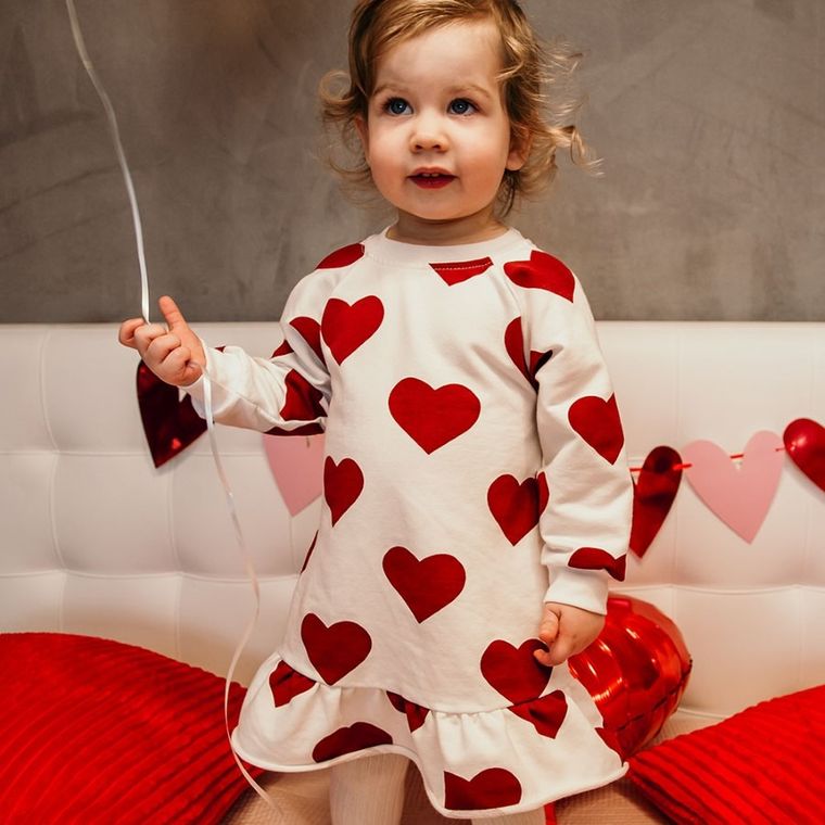 Sukienka dziewczęca z długim rękawem, biała, Eevi