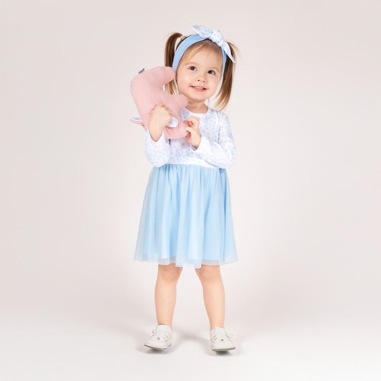 Sukienka dziewczęca z długim rękawem, biała, Nicol