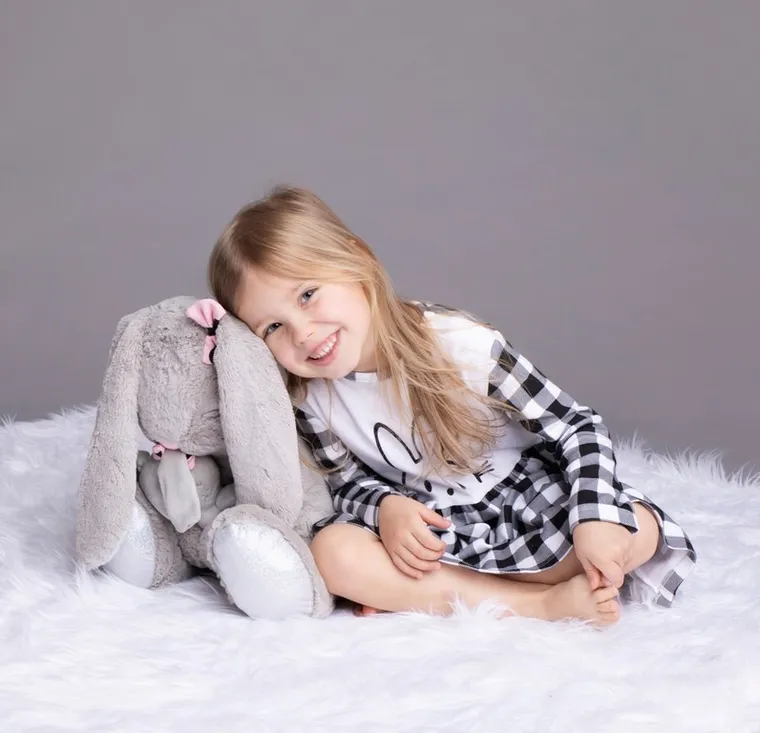 Sukienka dziewczęca z długim rękawem, biało-czarna, Nicol